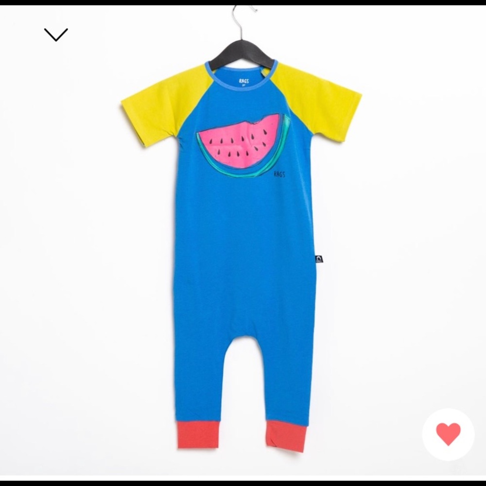 Rags to Raches Watermelon romper 2T NWT